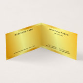 トレンディーフェイク金ゴールドメタリックルッモダンクテンプレート 名刺 (内部)