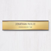 トレンディーフェイク金ゴールドモダングラマラステンプレート サインプレート (正面)