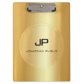 トレンディーフェイク金ゴールドモノグラエレガントムクラシックテンプレート クリップボード (正面)