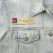 トレンディーフェイク金ゴールド社員スタッフフォトイメージカスタム 名札 (インサイチュ)