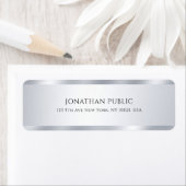 トレンディーフェイク銀モダンシンプルエレガントテンプレート ラベル (インサイチュ)