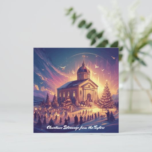 トレンディーフェスティバルクリスマスツリークリスチャンイエズクリスマス シーズンカード (スタンド正面)