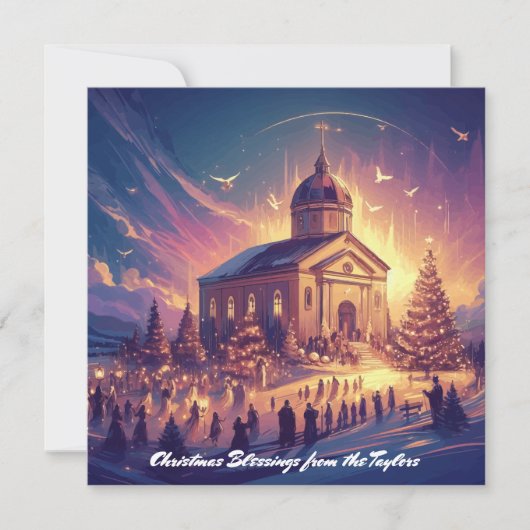 トレンディーフェスティバルクリスマスツリークリスチャンイエズクリスマス シーズンカード (正面)