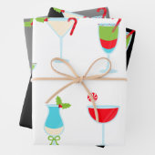 トレンディーフェスティバルホリデーカクテルパーティークリスマス ラッピングペーパーシート (インサイチュ)