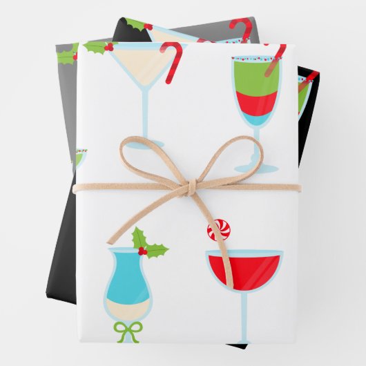 トレンディーフェスティバルホリデーカクテルパーティークリスマス ラッピングペーパーシート (インサイチュ)