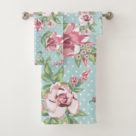 トレンディーフェミニンの可愛いバラ バスタオルセット (インサイチュ)
