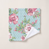 トレンディーフェミニンの可愛いバラ バスタオルセット (ウォッシュタオル)