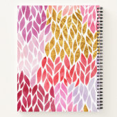 トレンディーフェミニンフェイク金ゴールド水色パターンガーリー ノートブック (裏面)