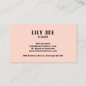 トレンディーフェミニン赤面ピンク&ブラックタイポグラフィ 名刺 (裏面)