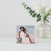 トレンディーフォトグラファーQRコードソーシャルメディアのアイコン スクエア名刺 (スタンド正面)