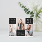 トレンディーフォトコラージハッピーバースデー21日 サンキューカード (スタンド正面)
