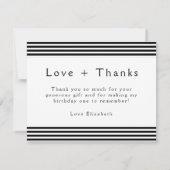 トレンディーフォトコラージハッピーバースデー21日 サンキューカード (裏面)