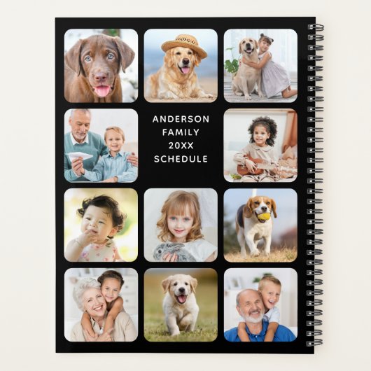 トレンディーフォトコラージュ11カパーソナライズされたレンダー プランナー手帳 (裏面)