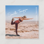 トレンディーフォトパーソナルトレーナーフィットネスQRコード スクエア名刺 (正面)