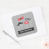 トレンディーフォトブース小道具ベビーシャワーステッカー スクエアシール (封筒)