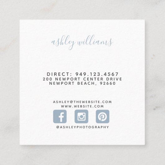 トレンディーフォトマス生まれたばかりのク写真家 スクエア名刺 (裏面)