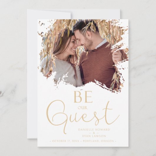 トレンディーフォト汚れたブラシストロークグランジ（ばちゃばちゃ）跳ねる セーブザデート (正面)