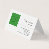 トレンディーフォレストグリーンホワイトモノグラムビジネスカード 名刺 (正面)