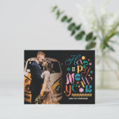 トレンディーフォントミックス新年の写真の休日はがき シーズンポストカード (スタンド正面)