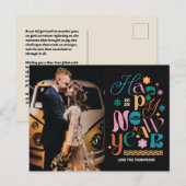 トレンディーフォントミックス新年の写真の休日はがき シーズンポストカード (正面/裏面)