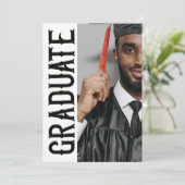 トレンディーフォーマル予算の写真の卒業発表 案内状 (スタンド正面)