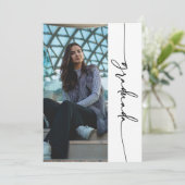 トレンディーフォーマル予算の写真卒業式 案内状 (スタンド正面)