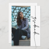 トレンディーフォーマル予算の写真卒業式 案内状 (正面/裏面)