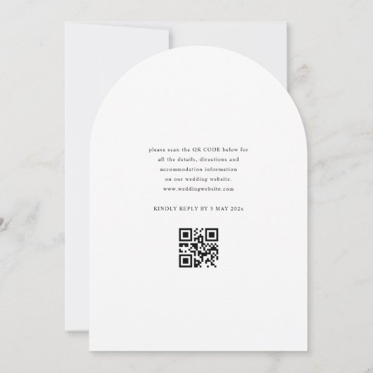 トレンディーフォーマル白黒結婚式招待状 招待状 (裏面)