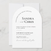 トレンディーフォーマル白黒結婚式招待状 招待状 (正面)