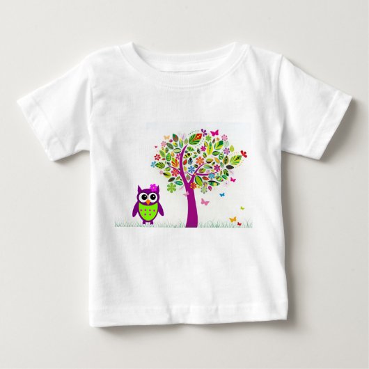 トレンディーフクロウ ベビーTシャツ (正面)