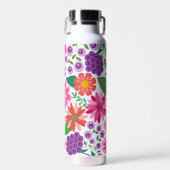 トレンディーフラットアートフローラルパタン（銘柄付き） ウォーターボトル (正面)