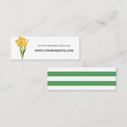 トレンディーフラワーイエロークロッカスウェブサイトカード |ミニ スキニー名刺 (正面/裏面)