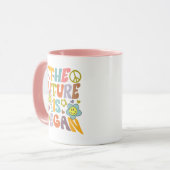 トレンディーフラワーズレトロビーガン マグカップ (正面左)