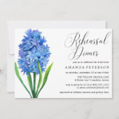 トレンディーフラワーブルーアジサイのリハーサルディナー 招待状 (正面)