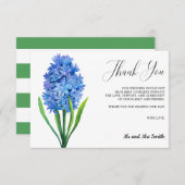 トレンディーフラワーブルーアジサイ結婚ズサンキュー サンキューカード (正面/裏面)