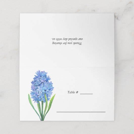 トレンディーフラワーブルーアジサイ結婚ズテーブルプレイス プレイスカード (外部開封)