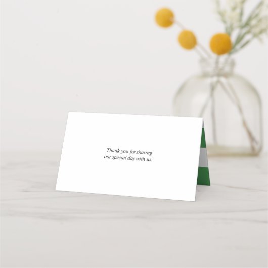 トレンディーフラワーブルーアジサイ結婚ズテーブルプレイス プレイスカード (裏面)