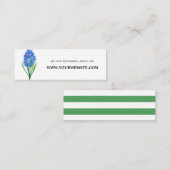 トレンディーフラワーブルーアジサイWebサイトカード |ミニ スキニー名刺 (正面/裏面)