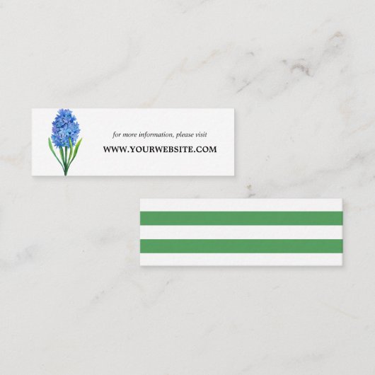 トレンディーフラワーブルーアジサイWebサイトカード |ミニ スキニー名刺 (正面/裏面)