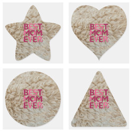 トレンディーフリ最高のーママ今までピンクかわいいハート スクエアシール