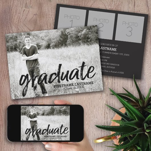 トレンディーフルフォトスクリプト卒業パーティー 招待状