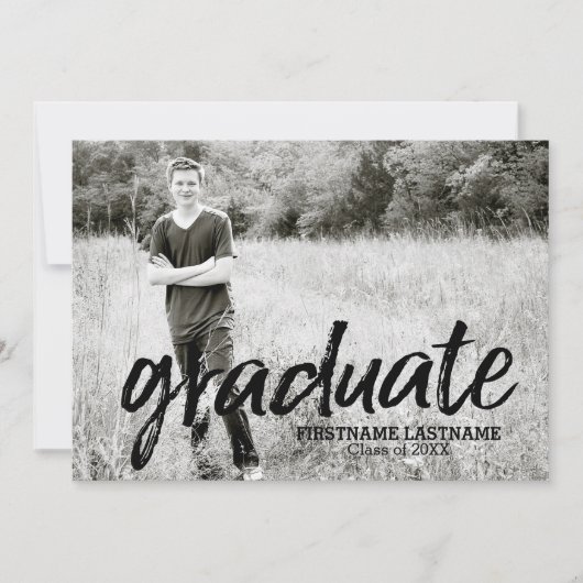 トレンディーフルフォトスクリプト卒業パーティー 招待状 (正面)