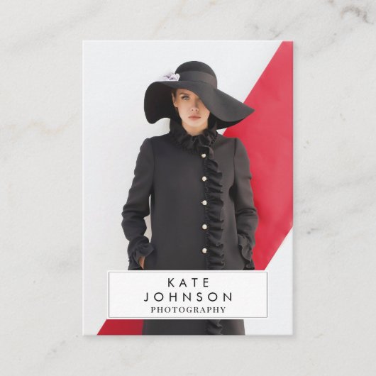 トレンディーフルフォトファッションフォトグラファーQRコード 名刺 (正面)