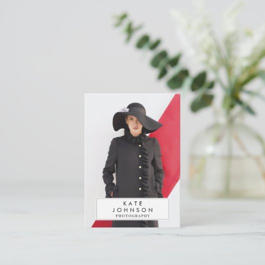 トレンディーフルフォトファッションフォトグラファーQRコード 名刺 (スタンド正面)