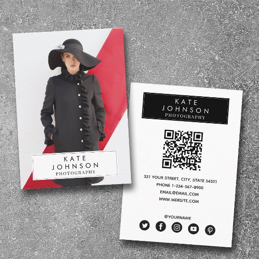 トレンディーフルフォトファッションフォトグラファーQRコード 名刺