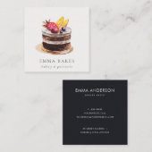 トレンディーフルーツフローラケーキパティスリーカップケーキベーカリー スクエア名刺 (正面/裏面)