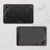 トレンディーフレーム付きのグレーのスケルトンヘッドゴシック 名刺 (正面/裏面)