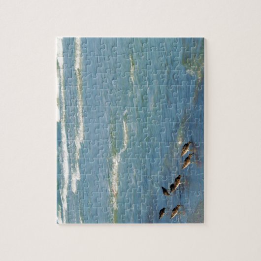 トレンディーフロリダショアバード海波写真 ジグソーパズル (縦)