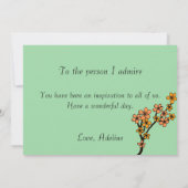 トレンディーフローラオレンジ緑の幸せな母の日 カード (裏面)