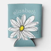 トレンディーフローラデイジーと青い黄色の名前をカスタムする 缶クーラー (正面)